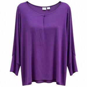 Chico’s Travelers Purple Bell Sleeve Top – Chico’s Size 3 (XL/16–18)